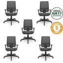 Ver imagem 3 de Kit 5 Cadeiras Escritório Presidente Ergonômica NR17 Tela Mesh Brizza