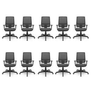 Kit 10 Cadeiras Escritório Presidente Ergonômica NR17 Tela Mesh Brizza