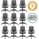 Ver imagem 3 de Kit 10 Cadeiras Escritório Presidente Ergonômica NR17 Tela Mesh Brizza