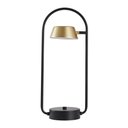 Ver imagem 1 de Luminária de Mesa Led Zavi Oni 3000k 7w Bivolt 50xø21cm Alumínio e Pvc Preto e Ouro Fosco - Nordecor