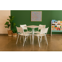 Ver imagem 1 de Jogo Mesa Quadrada 70x70 para Restaurante Comércio com 4 Cadeiras Iso Branca Base Branca Ecomhome