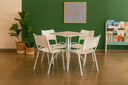 Ver imagem 1 de Jogo Mesa Quadrada 70x70 para Restaurante Comércio com 4 Cadeiras Iso Branca Base Branca Ecomhome