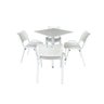 Jogo Mesa Quadrada 70x70 para Restaurante Comércio com 4 Cadeiras Iso Branca Base Branca Ecomhome - 6