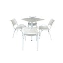 Ver imagem 6 de Jogo Mesa Quadrada 70x70 para Restaurante Comércio com 4 Cadeiras Iso Branca Base Branca Ecomhome