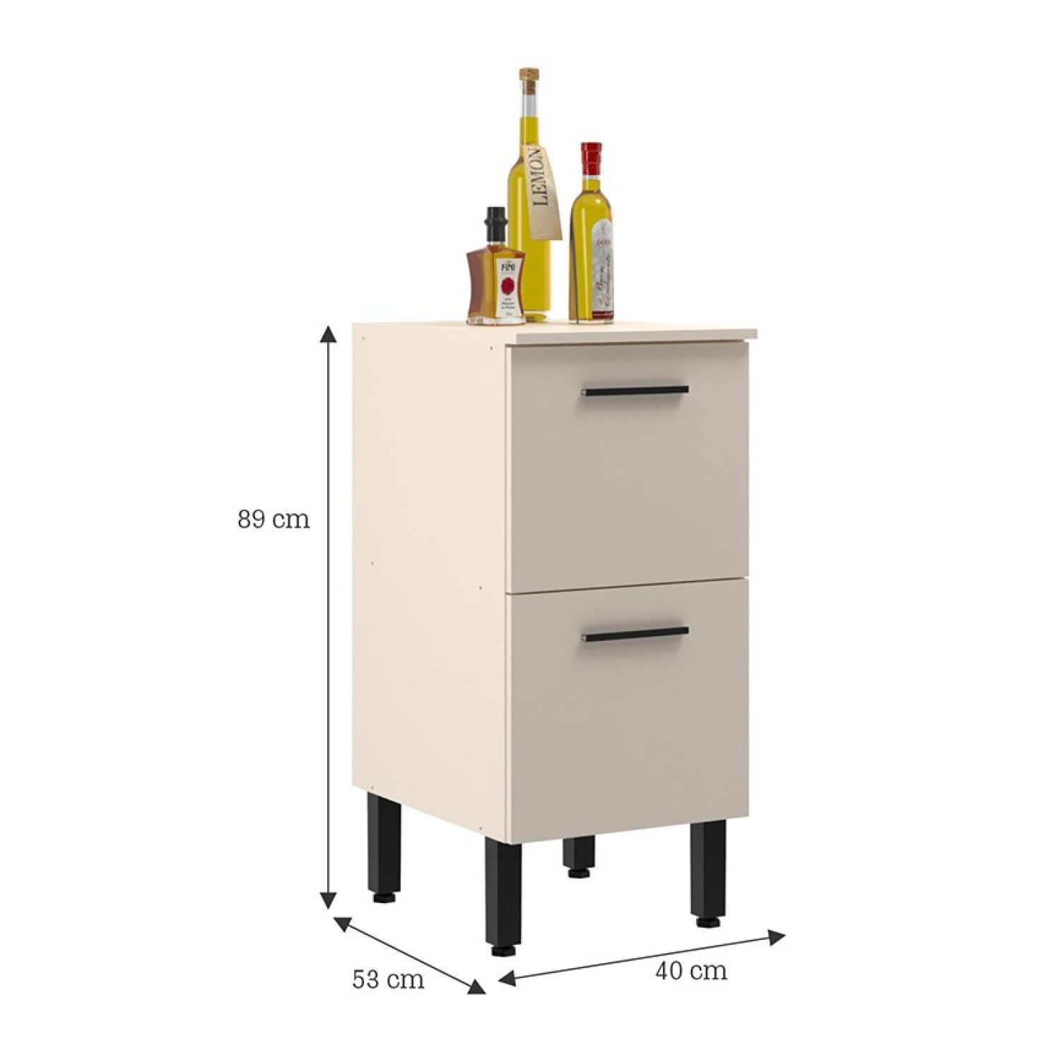 Balcão de Cozinha 40cm 1 Porta 1 Gaveta Larissa Móveis Sul - 4
