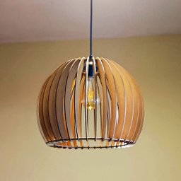 Luminária Teto tipo Pendente em MDF UNIVERSO Completa - MDF CRU - 3 Luminária Teto tipo Pendente em MDF UNIVERSO Completa - MDF CRU - 3