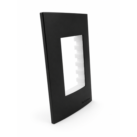Placa com Suporte 4x2 3 Postos Clean Preto Fosco Margirius Cor:Preto