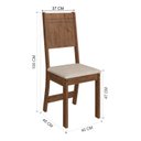 Ver imagem 4 de Conjunto de Sala de Jantar 4 Cadeiras Atenas Marrom/Noce/Off White