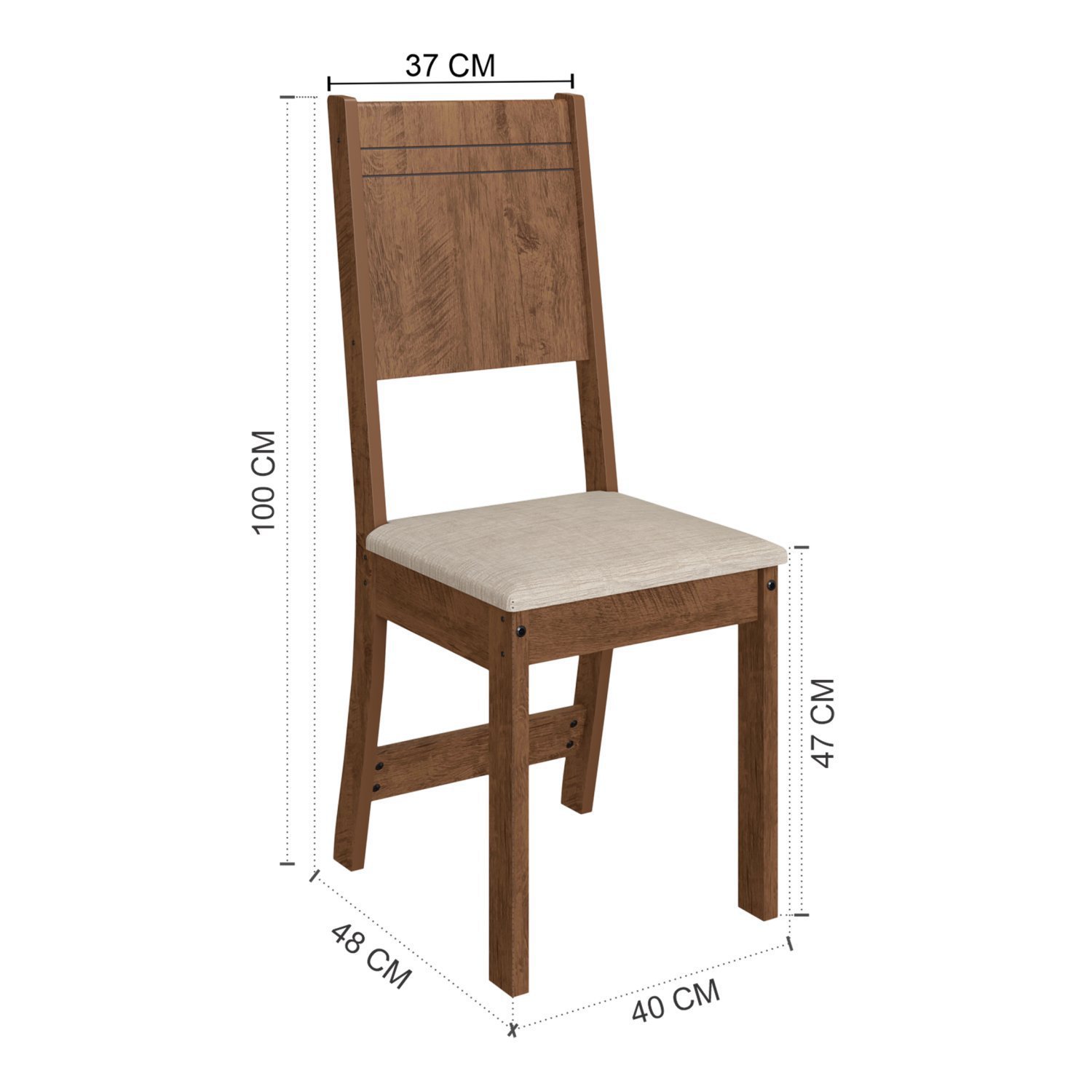 Conjunto de Sala de Jantar 4 Cadeiras Atenas  - 4