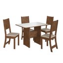 Ver imagem 2 de Conjunto de Sala de Jantar 4 Cadeiras Atenas Marrom/Noce/Off White