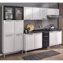 Ver imagem 1 de Cozinha Modulada em Aço 5 Peças 15 Portas 2 Gavetas Balcão P/ Cooktop 5Q Tarsila Itatiaia 