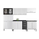 Ver imagem 2 de Cozinha Modulada em Aço 5 Peças 15 Portas 2 Gavetas Balcão p/Cooktop 5Q Tarsila Itatiaia Branco/Preto
