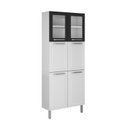 Ver imagem 6 de Cozinha Modulada em Aço 5 Peças 15 Portas 2 Gavetas Balcão p/Cooktop 5Q Tarsila Itatiaia Branco/Preto