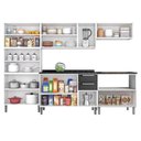 Ver imagem 5 de Cozinha Modulada em Aço 5 Peças 15 Portas 2 Gavetas Balcão p/Cooktop 5Q Tarsila Itatiaia Branco/Preto