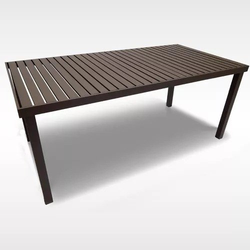 Mesa Retangular de Alumínio Tampo Ripado 1,50x90cm Área Externa e Interna - 2