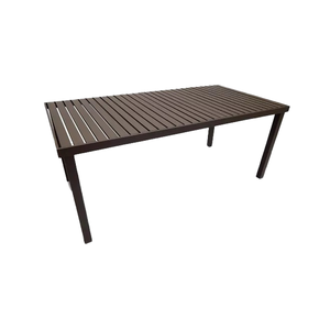 Mesa Retangular de Alumínio Tampo Ripado 1,50x90cm Área Externa e Interna