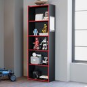 Ver imagem 1 de Estante Gamer 5 Nichos Preto/Vermelho