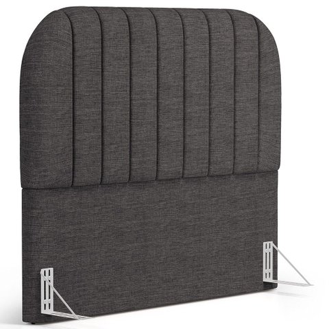 Cabeceira Cama Box Casal Estofada Orgânica 140cm Alice W01 Linho Cinza Escuro - Lyam Decor