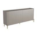 Ver imagem 2 de Balcão Buffet p/ Sala Porta Brise 180cm Pés Metal 100% MDF Cor:Grigio com Dourado
