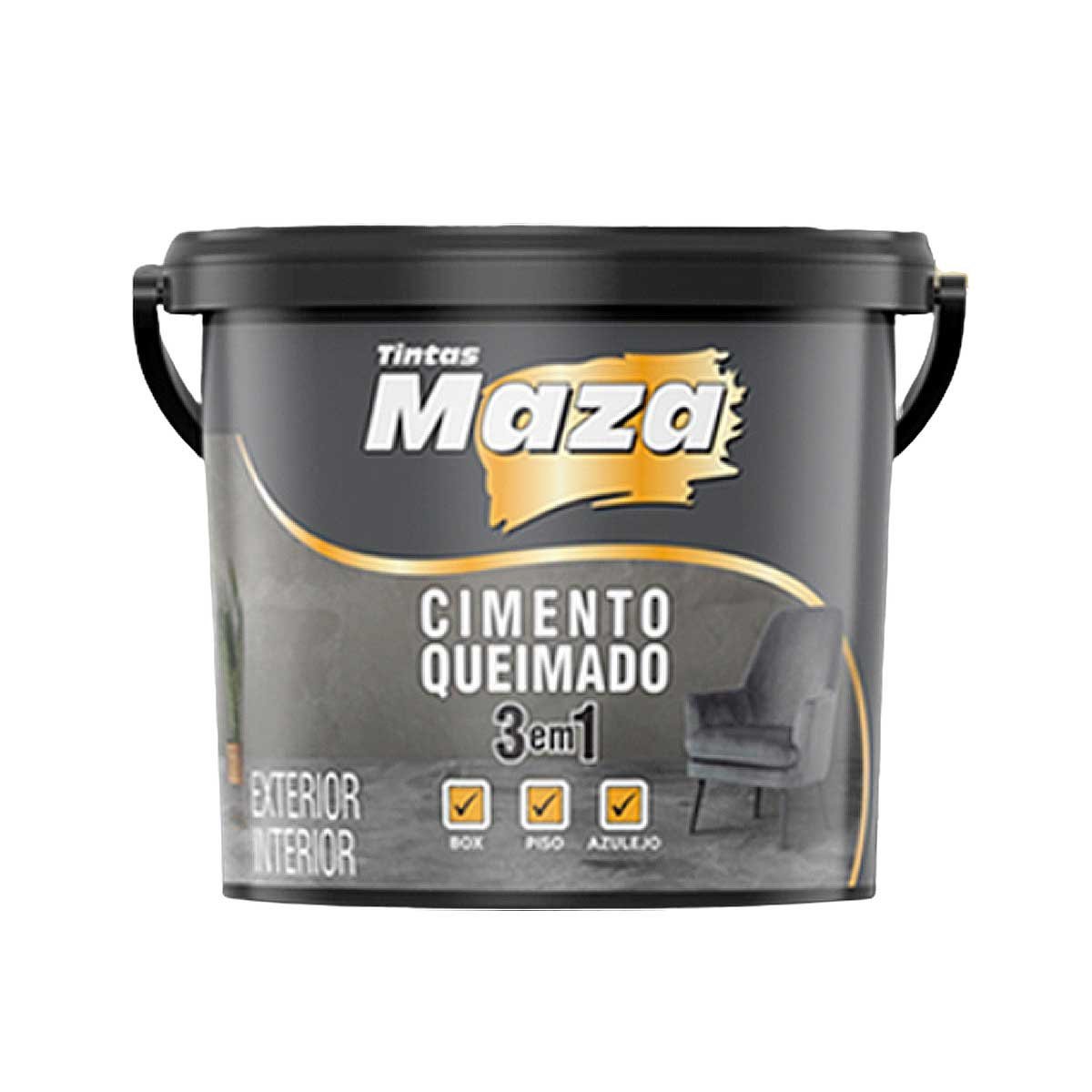 Massa Efeito Cimento Queimado Maza 5,6 Quilos - Cinza claro