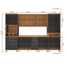 Cozinha Modulada Paneleiro Nicho Forno Aéreo 2 Portas 120cm e Cristaleira 4 Portas com Vidros Reflecta Balcão com Tampo 120cm Completa 6 Peças Madri - 3