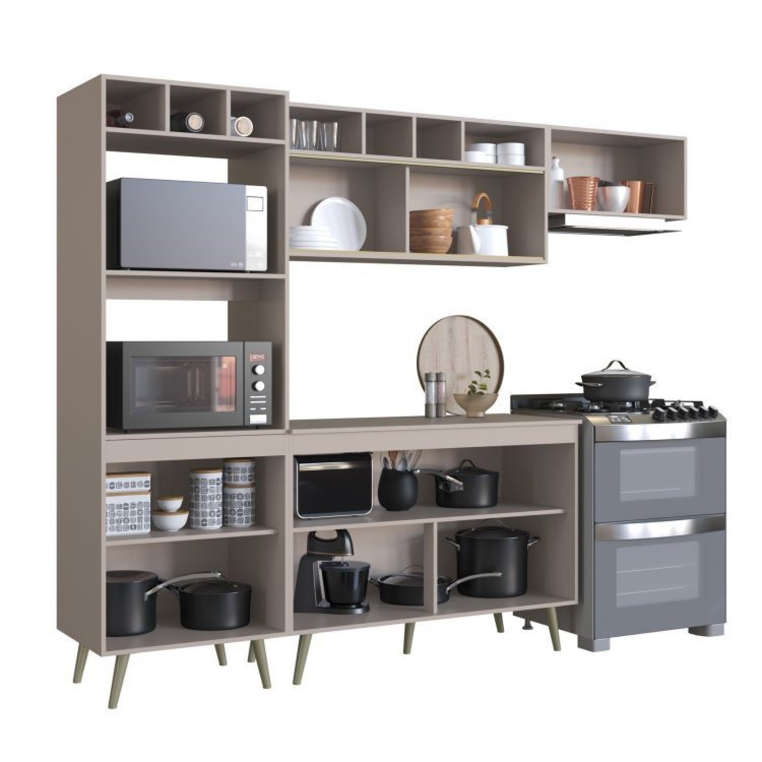 Cozinha Compacta 4 Peças 7 Portas 2 Nichos para Forno One Gralar - 4