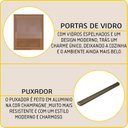 Ver imagem 7 de Cozinha Modulada de Canto Reto Paneleiro Nicho Forno  Aéreo 2 Portas 120cm Cristaleira 4 Portas Vidros Reflecta Balcão para Pia Sem Tampo 120cm Completa 8 Peças Madri