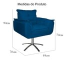 Ver imagem 5 de Jogo 2 Poltronas Estofada Consultório Base Giratória de Metal Opala Suede Azul Royal - LM DECOR