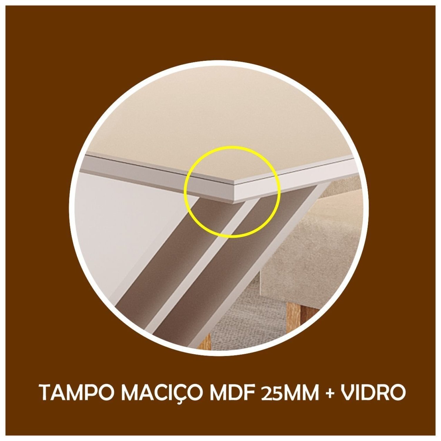 Conjunto Sala de Jantar Mesa Sarah Tampo Vidro com 6 Cadeiras Elegance  - 7