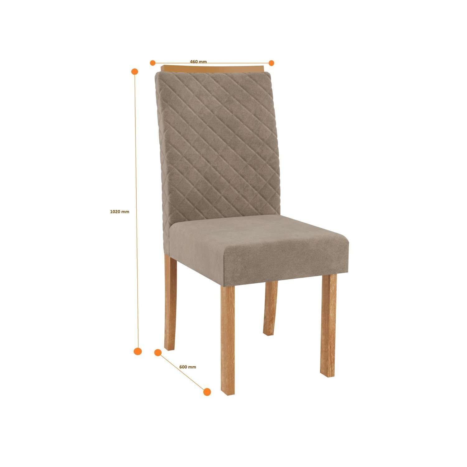 Conjunto Sala de Jantar Mesa Sarah Tampo Vidro com 6 Cadeiras Elegance  - 3