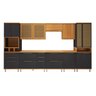 Cozinha Modulada Paneleiro Nicho Forno Aéreo 2 Portas 120cm e Cristaleira 4 Portas com Vidros Reflecta Balcão com Tampo 120cm Completa 8 Peças Madri - 3