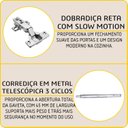 Ver imagem 5 de Cozinha Modulada Paneleiro Nicho Forno Aéreo 2 Portas 120cm e Cristaleira 4 Portas com Vidros Reflecta Balcão com Tampo 120cm Completa 8 Peças Madri