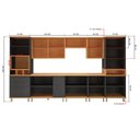 Ver imagem 4 de Cozinha Modulada Paneleiro Nicho Forno Aéreo 2 Portas 120cm e Cristaleira 4 Portas com Vidros Reflecta Balcão com Tampo 120cm Completa 8 Peças Madri