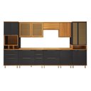 Ver imagem 3 de Cozinha Modulada Paneleiro Nicho Cristaleira com Vidros Reflecta 8 Peças Madri