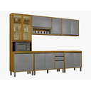 Ver imagem 1 de Cozinha Eduarda 5 Peças Portas Reflecta com LED - CHF Móveis:Cinamomo/Cinza