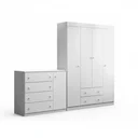 Ver imagem 2 de Quarto Para Bebê Infantil com 01 Guarda Roupa 4 Portas 2 Gavetas com 01 Cômoda 4 Gavetas 1 Porta Helena