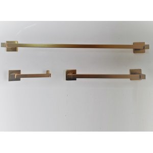 Jogo Acessorios Dourado Fosco P/ Lavabo Ou Banheiro