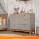 Ver imagem 7 de Cômoda Infantil 6 Portas Mdf Puxadores Madeira Maçica Biscoito Permobili Fendi/nature