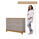 Ver imagem 4 de Cômoda Infantil 6 Portas Mdf Puxadores Madeira Maçica Biscoito Permobili Fendi/nature