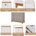Ver imagem 5 de Cômoda Infantil 6 Portas Mdf Puxadores Madeira Maçica Biscoito Permobili Fendi/nature