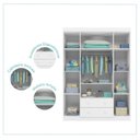 Ver imagem 5 de Quarto Infantil Guarda-Roupa 4 Portas e Cômoda 4 Gavetas 100% MDF Lívia Branco