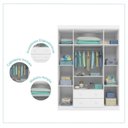 Ver imagem 5 de Quarto Infantil Guarda-Roupa 4 Portas e Cômoda 4 Gavetas 100% MDF Lívia Branco