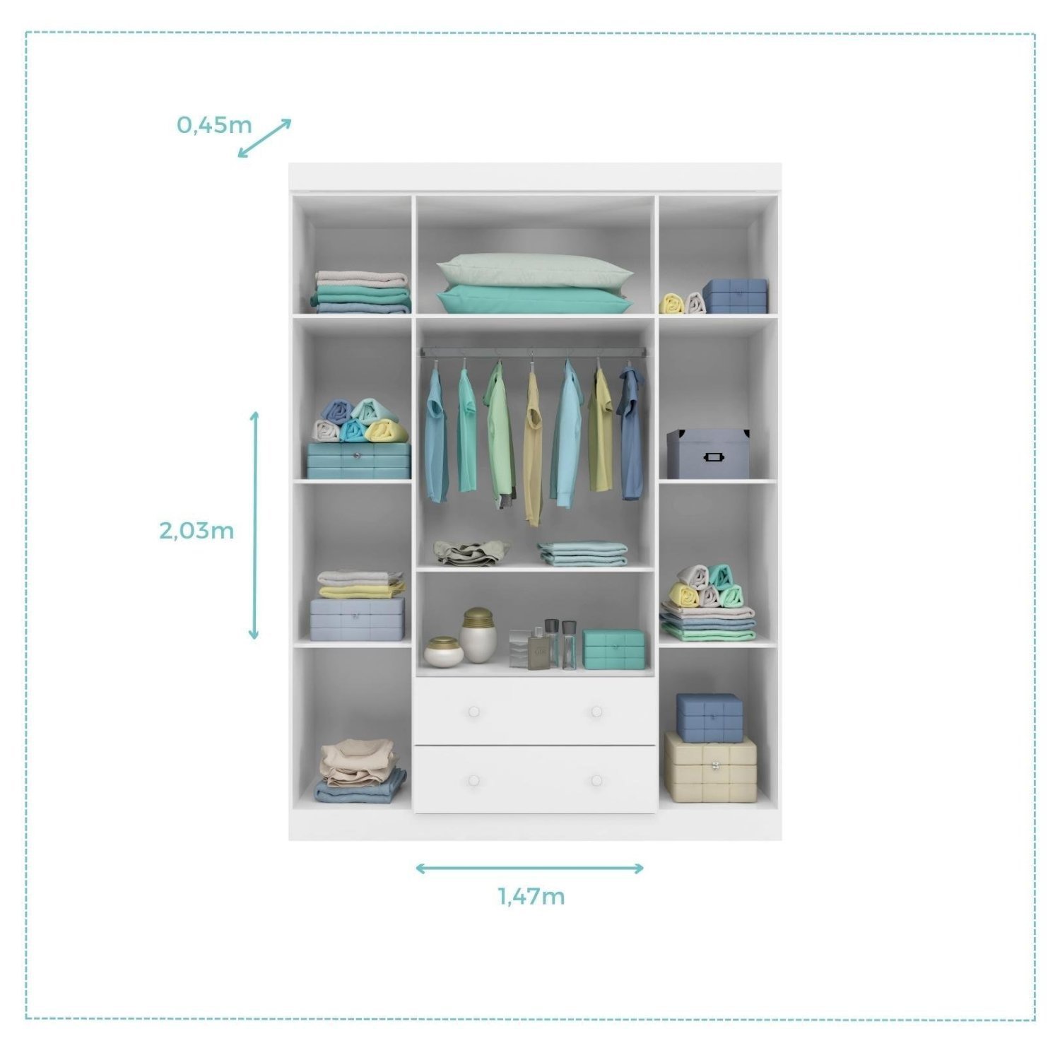 Quarto Infantil com Guarda Roupas e Cômoda Lívia Phoenix Baby - 5