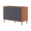 Ver imagem 1 de Gabinete de Cozinha Modulado Balcão Divina C/ 3 Portas e 2 Gavetas S/tampo 120cm Cinamomo/titanium