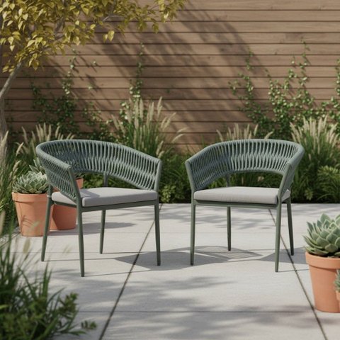 Conjunto 2 Cadeiras Poltronas Area Externa Empilhaveis Ravello Fratini