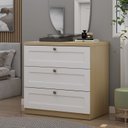 Ver imagem 1 de Cômoda 100% MDF 3 Gavetas Provençais Infinity Branco/Savana
