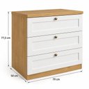 Ver imagem 3 de Cômoda Infinity 100% MDF 3 Gavetas Provençais Americana Branco/Savana