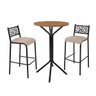 Conjunto Bistrô Dani 2 Banquetas e Mesa Tampo BP Redondo  - 2