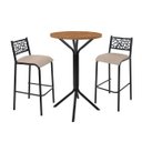 Ver imagem 2 de Conjunto Bistrô Dani 2 Banquetas e Mesa Tampo BP Redondo