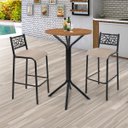 Ver imagem 1 de Conjunto Bistrô Dani 2 Banquetas e Mesa Tampo BP Redondo